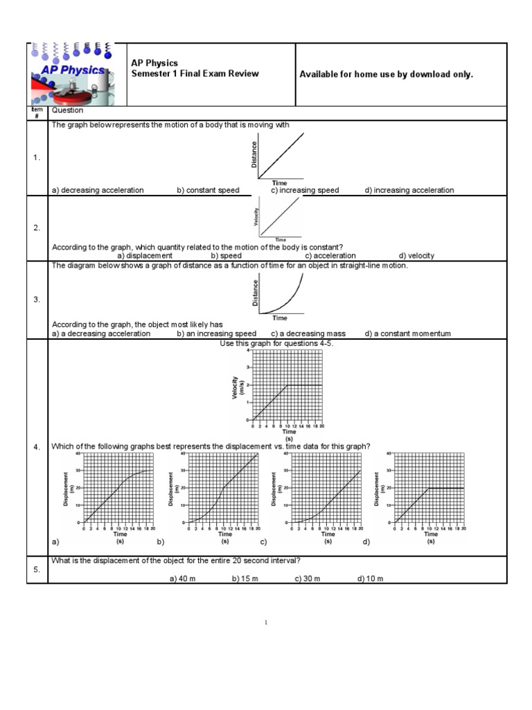 AP Physics Final Exam Review Guide | PDF | Acceleration | Force