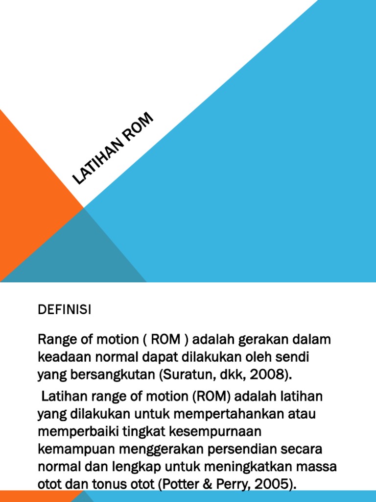 Latihan Range of Motion (ROM) | PDF | Sains & Matematika