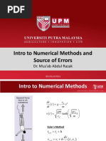 Intro To Numerical Methods and Source of Errors: Dr. Mus'ab Abdul Razak