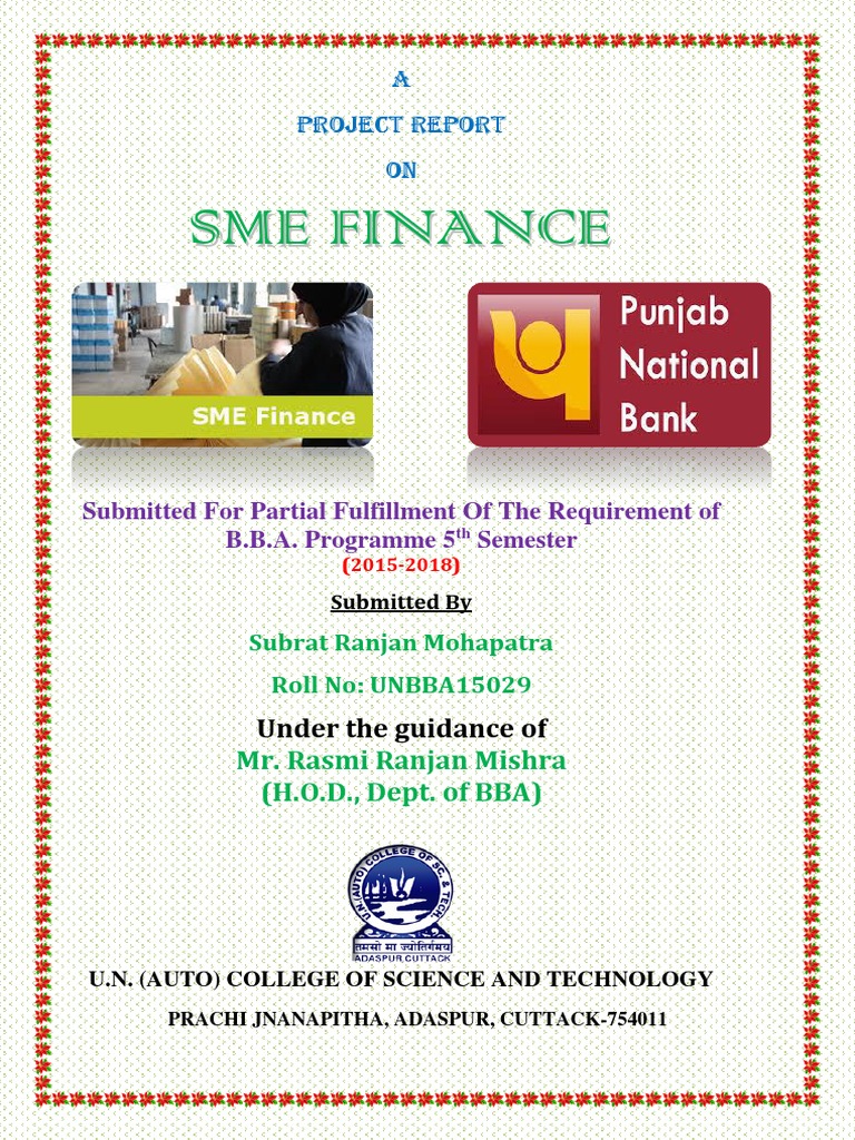 SME Finance in Punjab National Bank Report | PDF | Credit (Finance ...