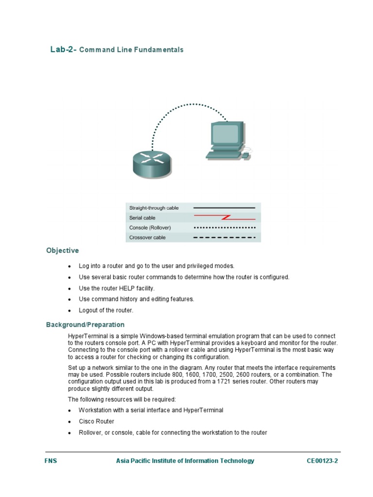 Router Command Line Basics | PDF | Command Line Interface | Router ...