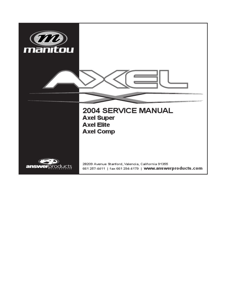 Manitou Axel Elite 2004 Manuals – YVSAE