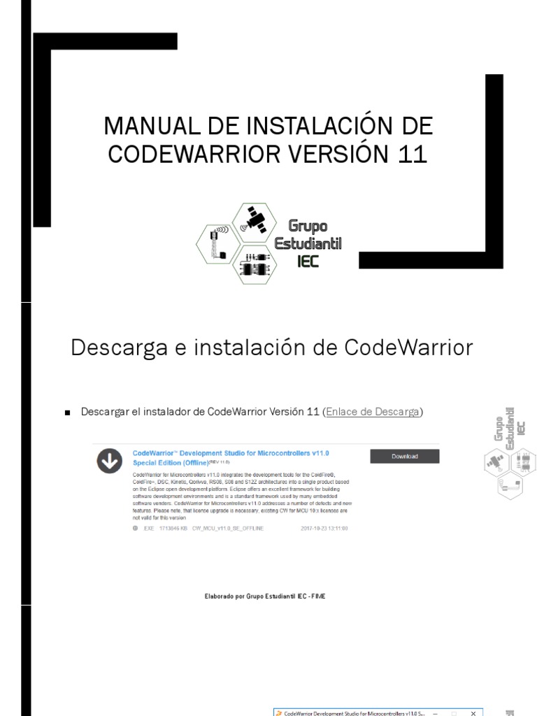 Manual de Instalación de CodeWarrior Versión 11 | PDF | Microsoft ...