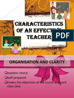 Characteristics of Effective Teachers: Organization, Dynamism, Caring Environment