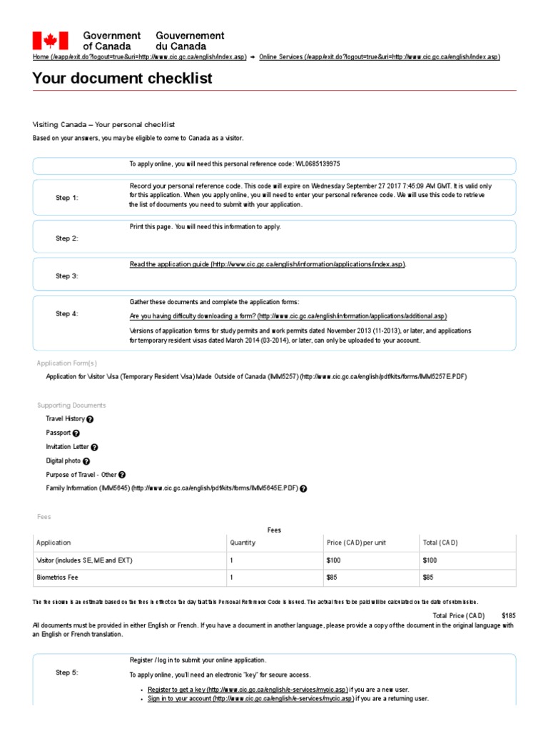 Canada Immigration Online Account