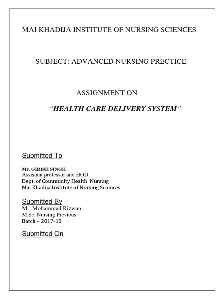 Health Care Delivery System in India | PDF | Health Care | Clinic