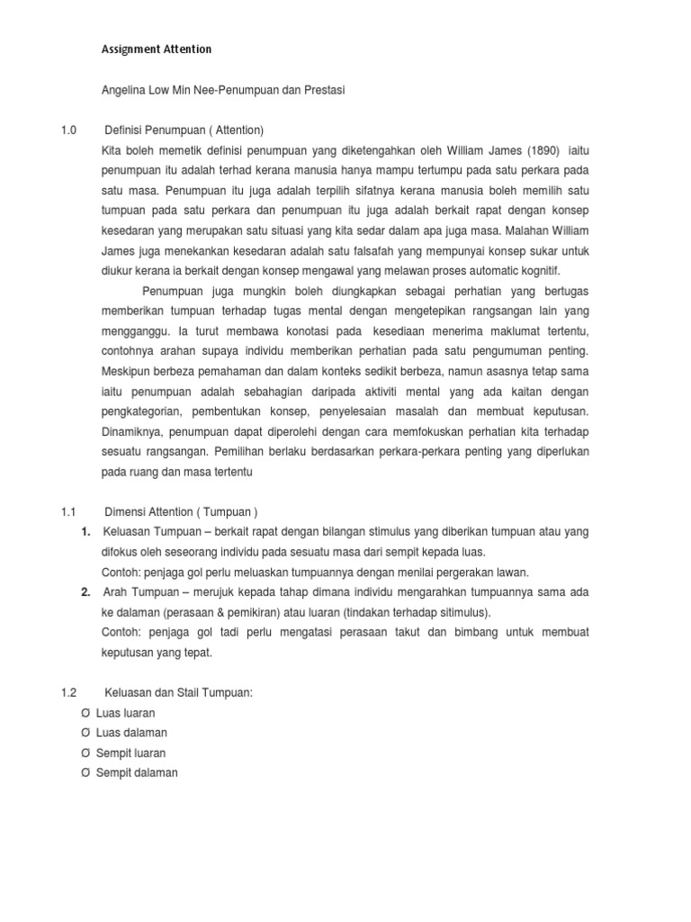 Attention Assignment | PDF | Karier & Perkembangan