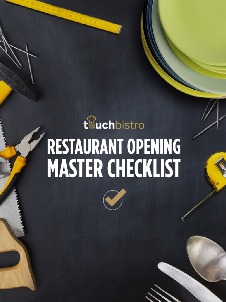 Restaurant Pre-Opening Master Checklist | PDF | Menu | Restaurants
