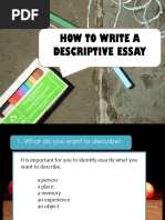 How To Write A Descriptive Essay