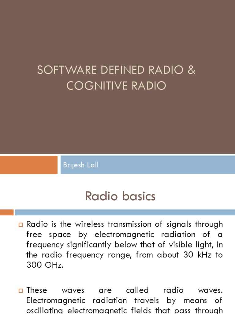 Cognitive Radio and Software Defined Radio | PDF | Cognitive Radio ...