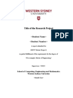 Master Project 1 Template For Progress Report 1