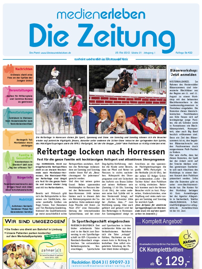 Westerwälder Leben Kw 21 28052010 Die Zeitung Als E