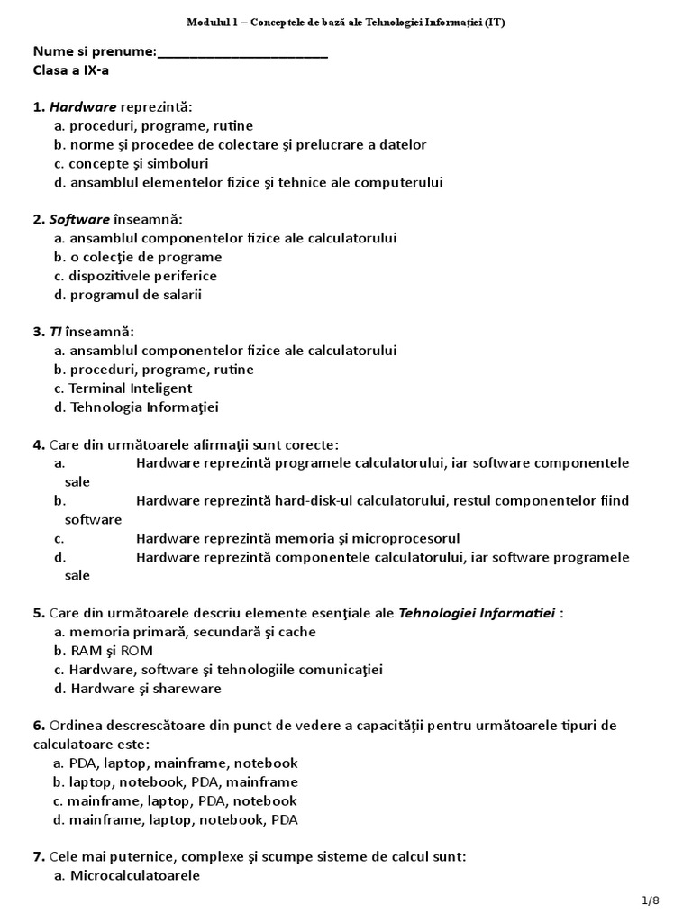 Fisa 1 | PDF
