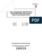 Data Transmission Specifications 3S4YR-MVFW (DL) - 051S Series Hybrid Card Reader/Writer Rev. A0 Rev. A1 Rev. A2 Jul. 10, 1998 Jun. 7, 1999 Jan. 15, 2001 GB-H-98058 (A2)