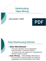 Data Mining and Data Warehousing