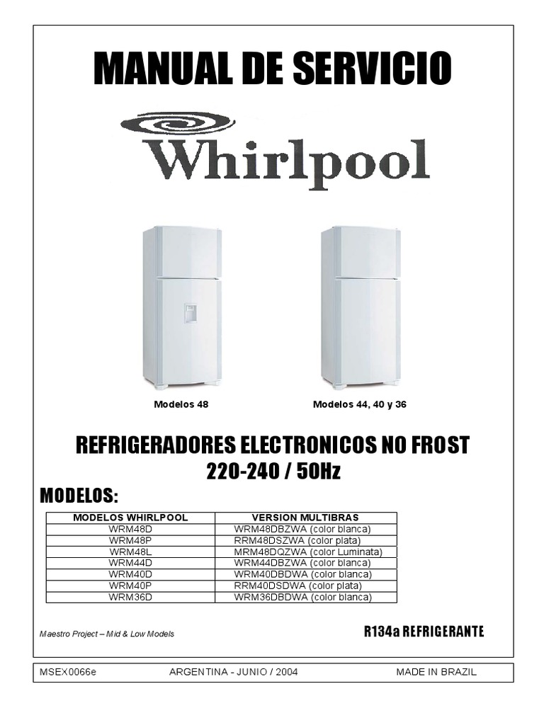 Números De Modelo De Refrigerador Whirlpool