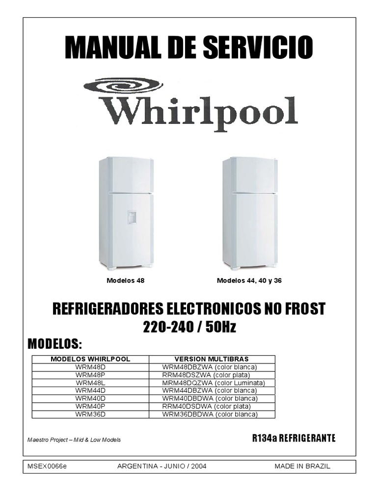 Refrigeradoras WHIRPOOL | PDF | Sensor | Temperatura