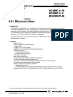 Technical Summary: Semiconductor MC68HC11A8 MC68HC11A1 MC68HC11A0 8-Bit Microcontrollers