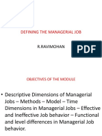 Defining The Managerial Job: R.Ravimohan