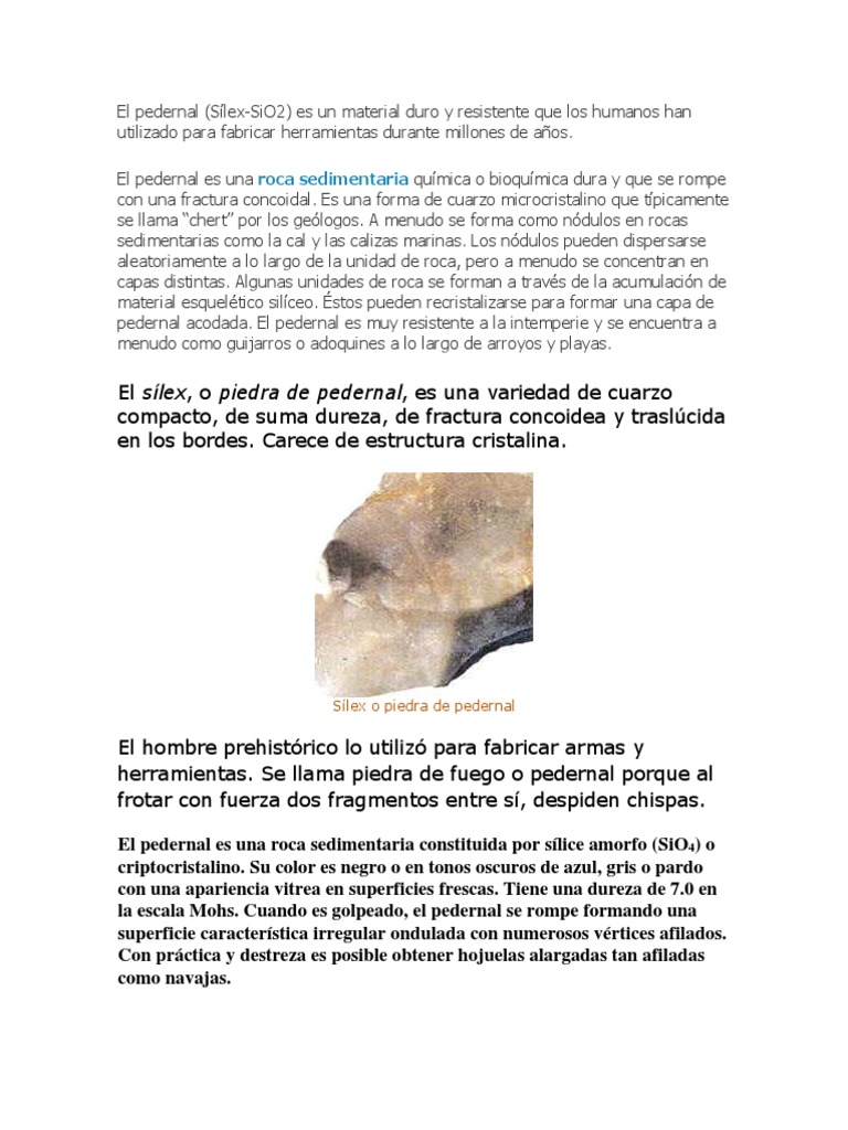 Definición y usos del pedernal | PDF | Pedernal | Minerales