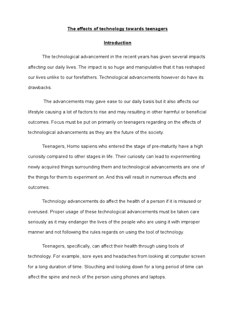 Negative Effects of Technology on Teens | PDF | Social Networking ...