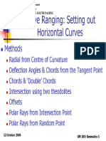 Curve Ranging: Setting Out Horizontal Curves: Methods