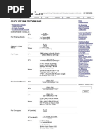 Quick Estimate Formulas: Temperature Level Pressure Flow Sensors Pumps Filters Valves