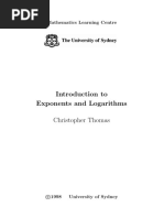 Introduction To Exponents and Logarithms: Christopher Thomas