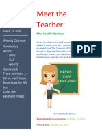 Meet The Teacher Newsletter Edt 3371