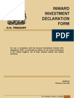 Inward Investment Declaration Form: H.M. Treasury