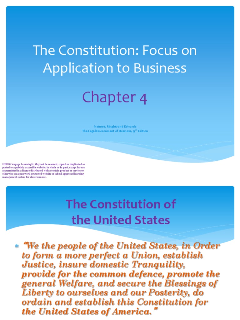 The Constitution: Focus On Application To Business | PDF | Suspect ...
