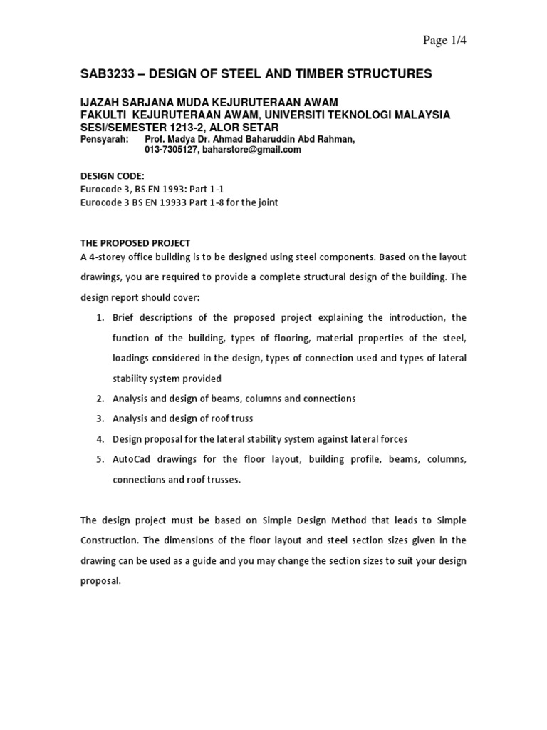 Steel and Timber Structure Design Guide | PDF