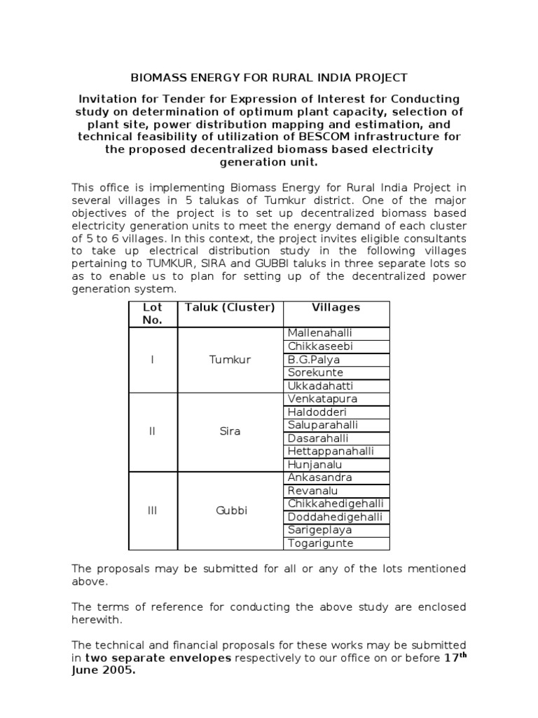 Electrical Distribution System - Tender Format | PDF