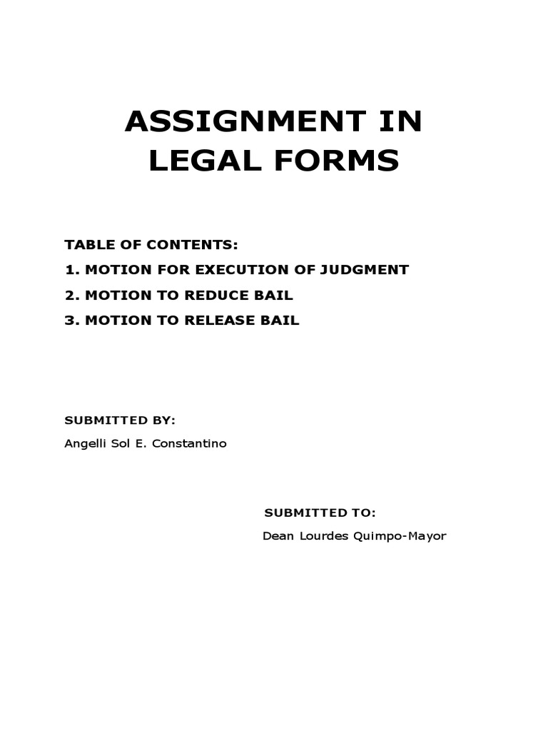 Assignment in Legal Forms PDF