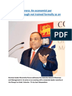 Dhammika Perera An Economist Par Excellence Though Not Trained Formally As An Economist