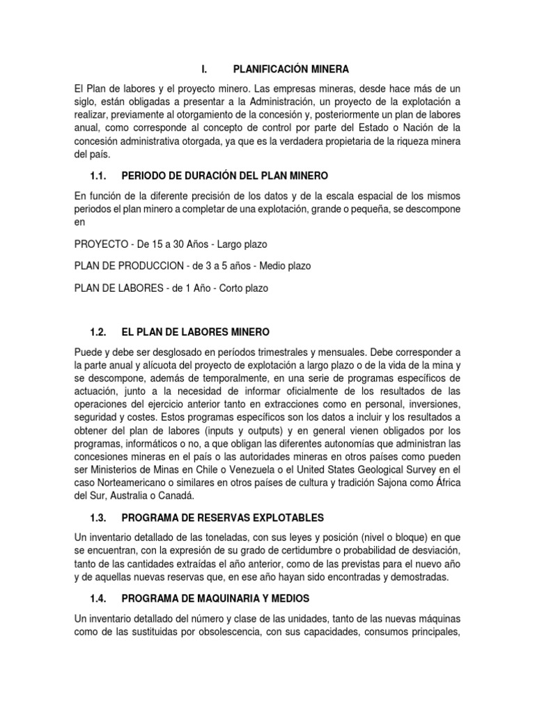 Planificación Minera | PDF | Minería | Toma de decisiones