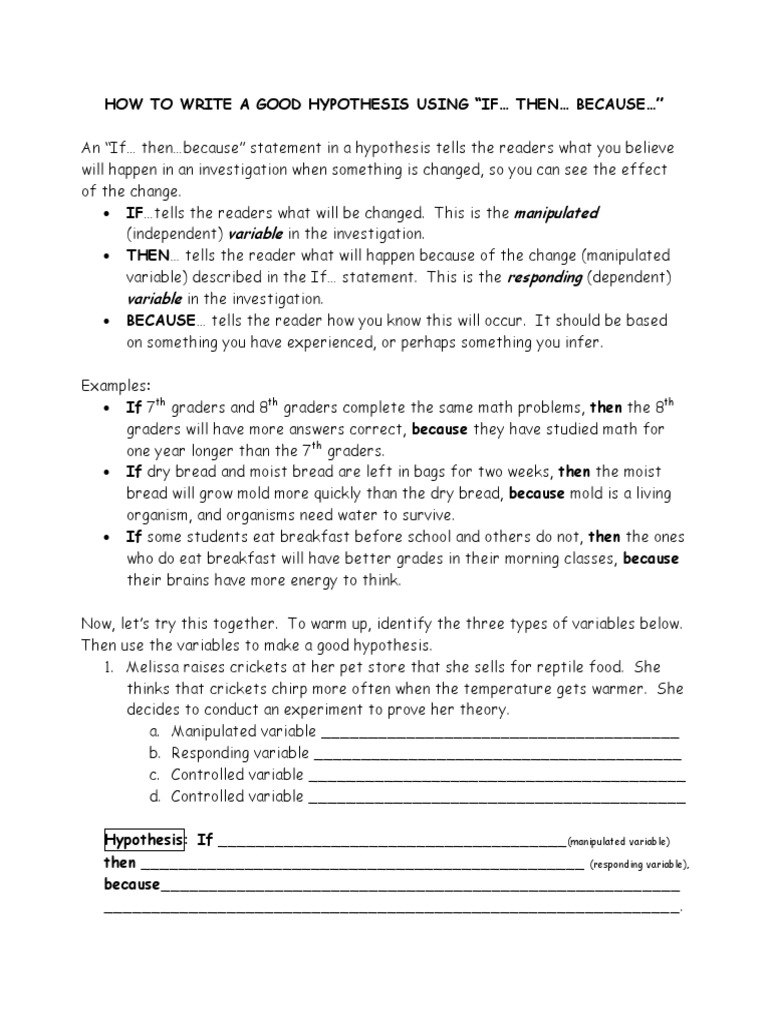 How To Write A Measureable Hypothesis 8  PDF  Psychology