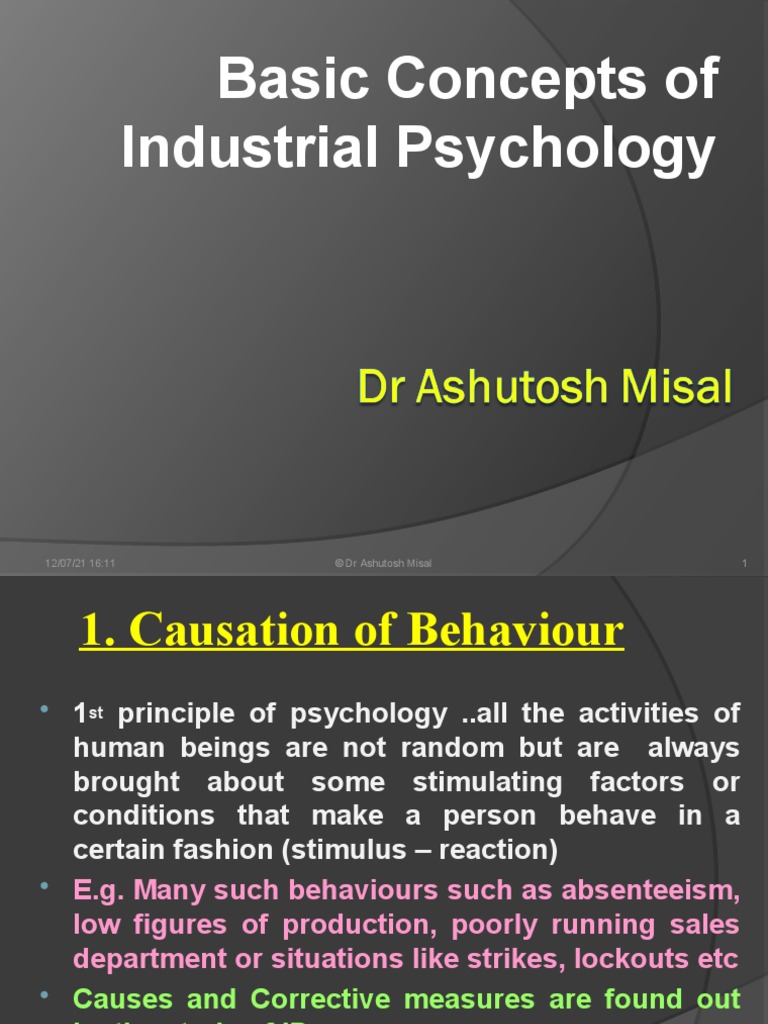 Basic Concepts of Industrial Psychology 2003 Psychology & Cognitive