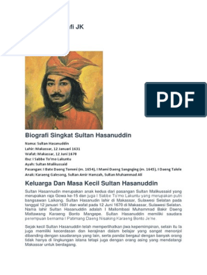 Biografi Sultan Hasanudin Bahasa Inggris Singkat