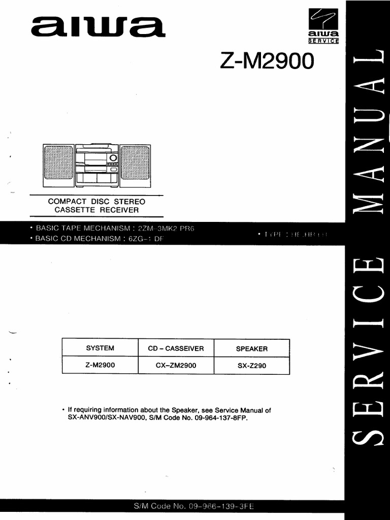Aiwa cx-zm2900 PDF | PDF