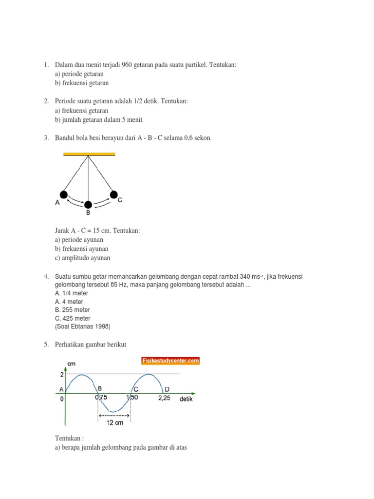 Soal essay getaran dan gelombang kelas 8 smp