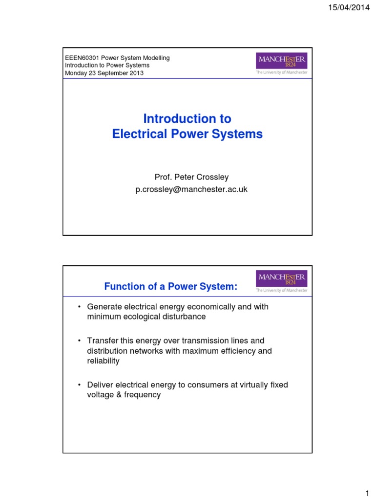 Overview of Electrical Power Systems | PDF | Electricity Generation ...