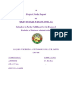 Project Study Report On: Submitted in Partial Fulfillment For The Degree of Bachelor of Business Administration