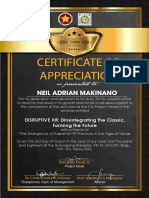 Certificate of Appreciation: Neil Adrian Makinano