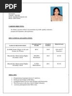 Sheethal.I: Name of The Institution Examination/ Board Year of Passing Percentage