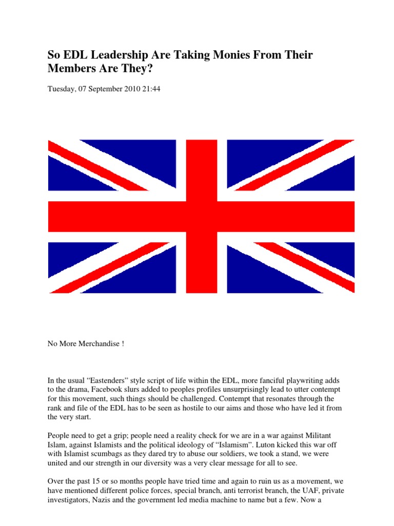 EDL Leadership Controversy Explained | PDF | Islamophobia ...