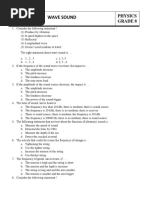 Wave Sound: Physics Grade 8