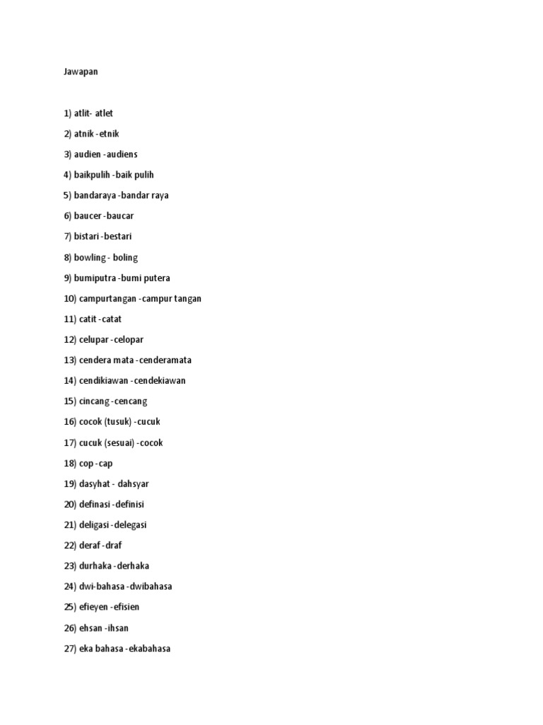 Jawapan Kesalahan Ejaan Pdf