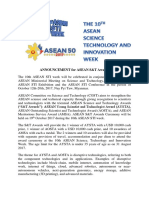 Announcement For Asean S&T Awards