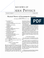 Ferromagnetic Domain Theory: A Survey of the Physical Principles and Crucial Experiments